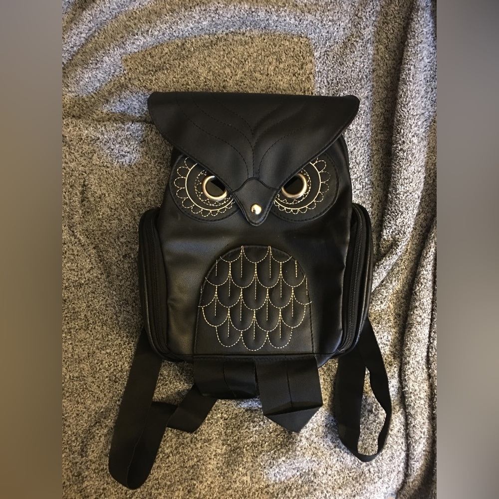 Spooky Cute Black Owl Backpack
